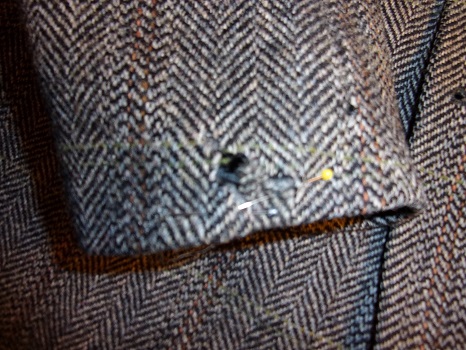 Harris-Tweed-Sakko mit Loch
